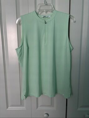 Lady Hagan Sleeveless Mint Green Women's Golf Shirt - Lightweight Zipper